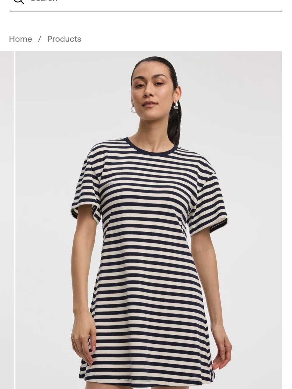 Striped Navy and Cream Women's T-Shirt Nautical Dress